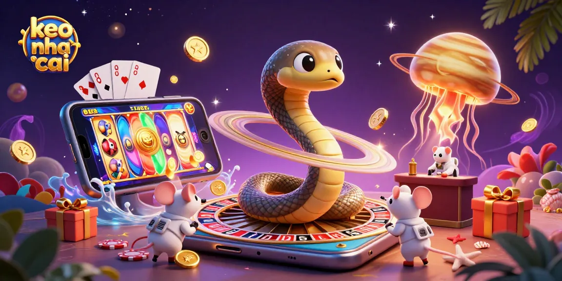 Bet on the keo nha cai snake roulette with playful astronaut mice and a cosmic jellyfish dealer.