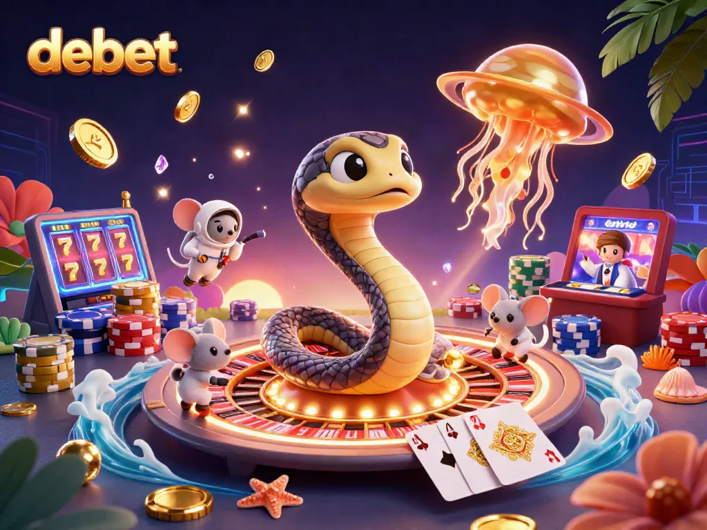 Experience vibrant debet casino excitement with cartoon characters in a dynamic betting scene.