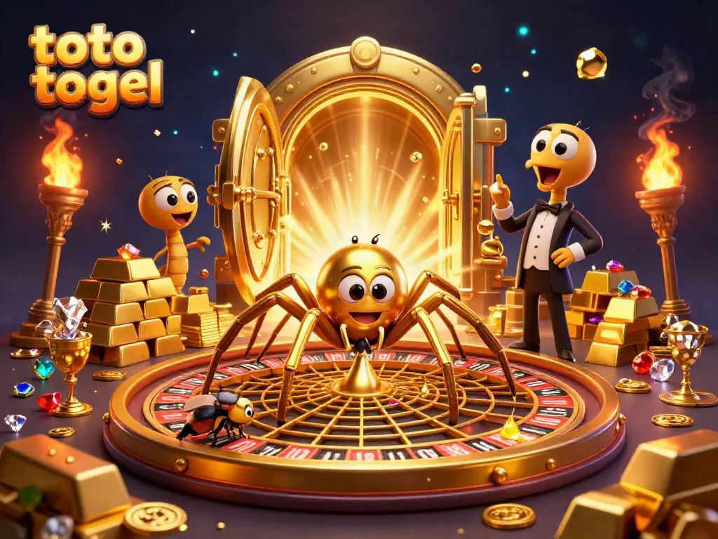 Excite players with toto togel in this vibrant casino scene featuring a spider and fly.