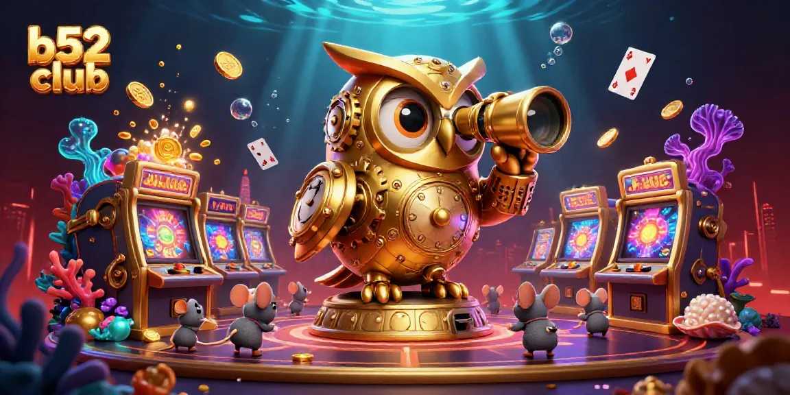 Experience the excitement of b52 club with this vibrant casino illustration featuring unique characters and elements.