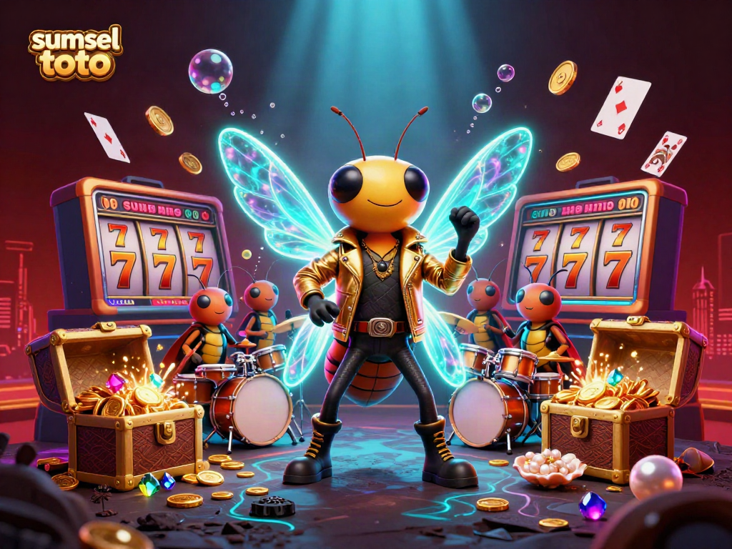 Experience thrilling wins at sumsel toto with vibrant casino-themed 3D characters and dynamic game elements.